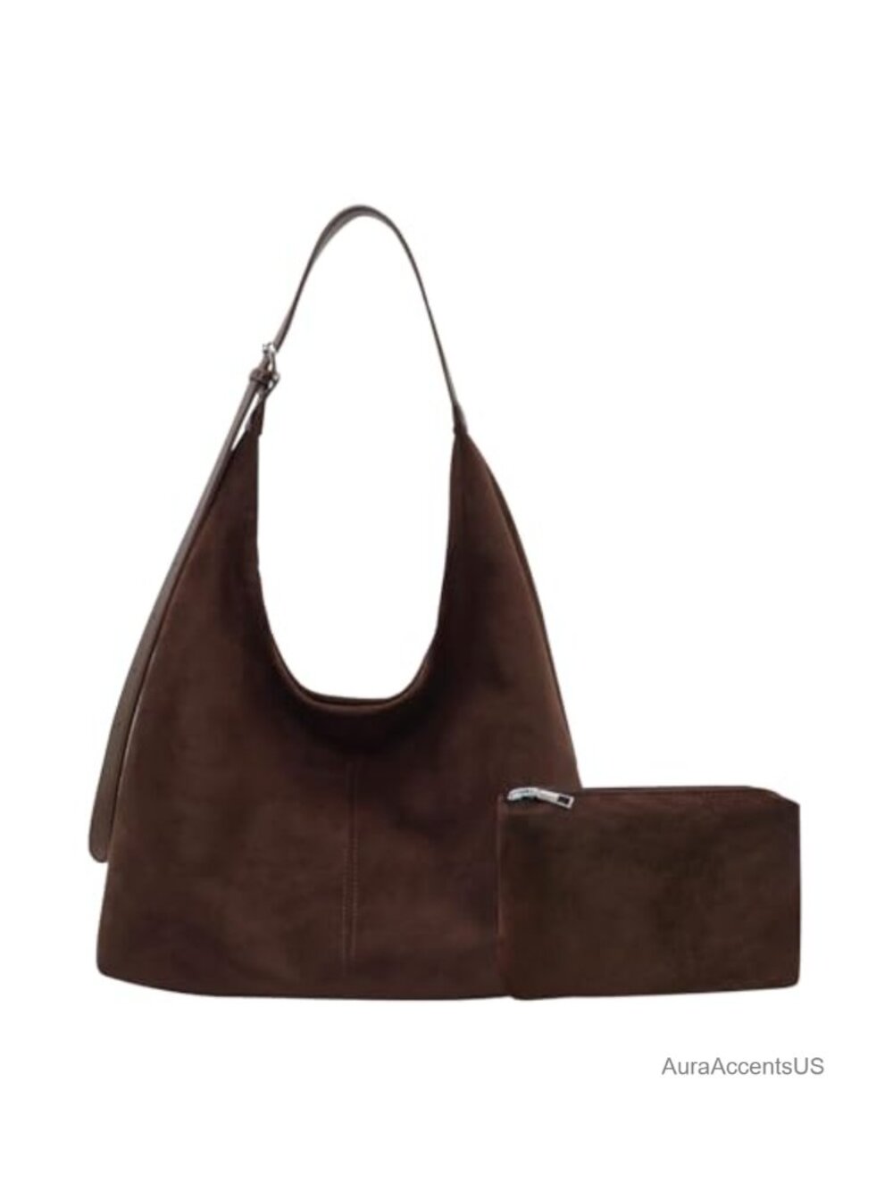 Women Suede Hobo Bag Tote Shoulder Crossbody Faux Suede Purse Adjustable Strap